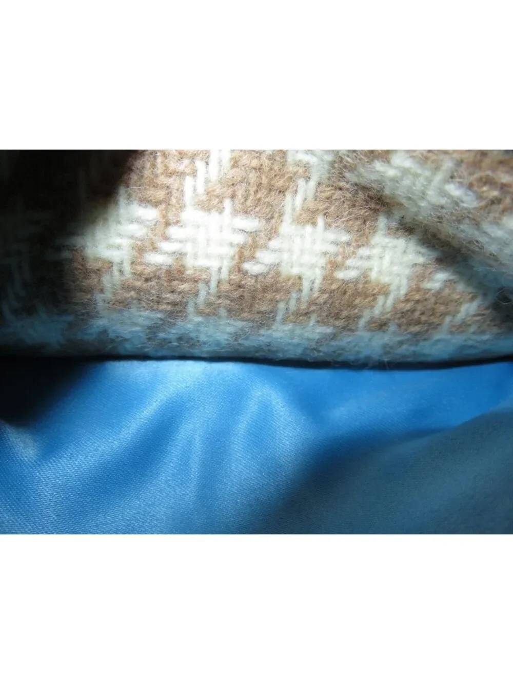 Coach Hamptons Herringbone Tweed Wool, Suede & Leather Trim Turnlock Wristlet